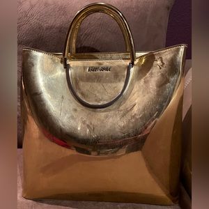Sassy Jones - Pamela Patent Leather Tote - Gold